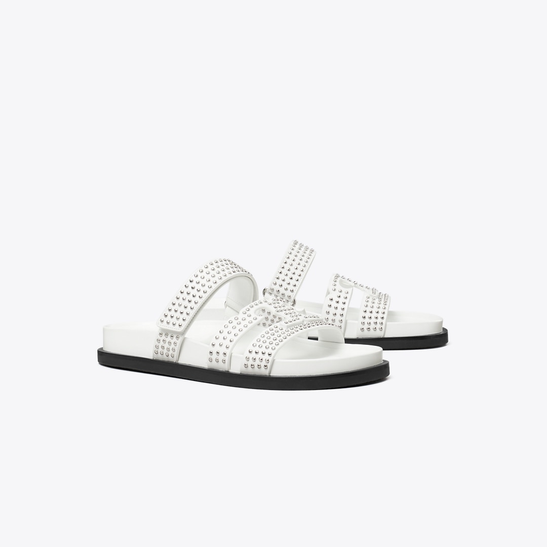 Tory Burch Ines Burch Studded Slide In White