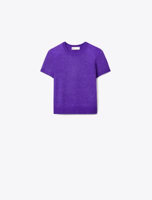 Tory Burch Cashmere Silk T-shirt In Purple