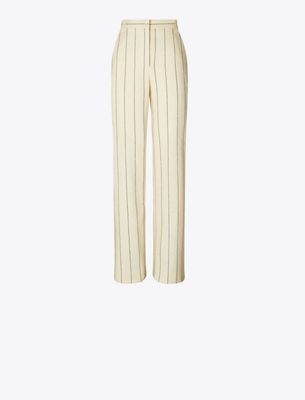 Tory Burch Striped Cotton Wide-leg Pant In Multi