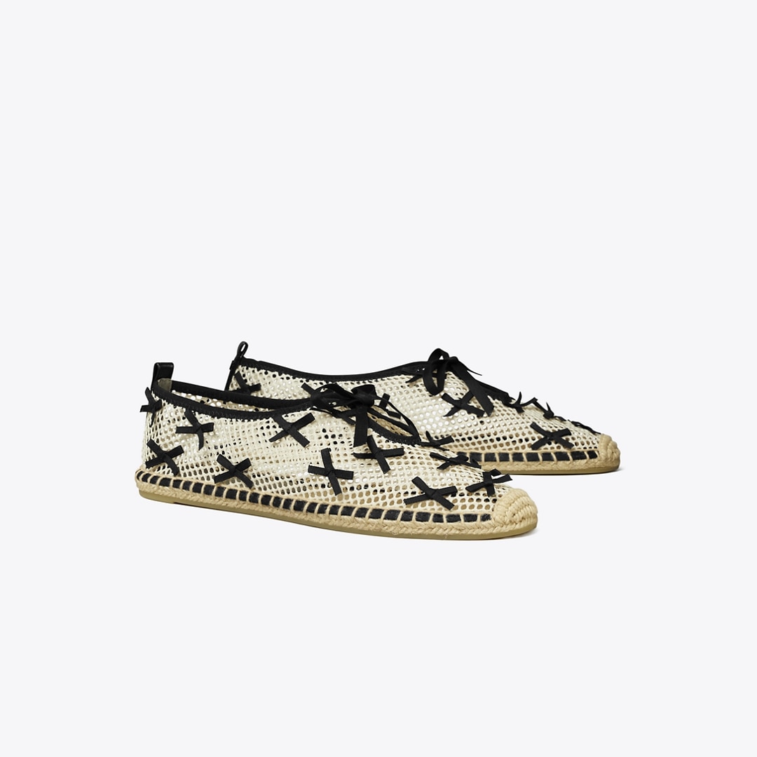 Tory Burch Mini Bow Mesh Espadrille In Multi