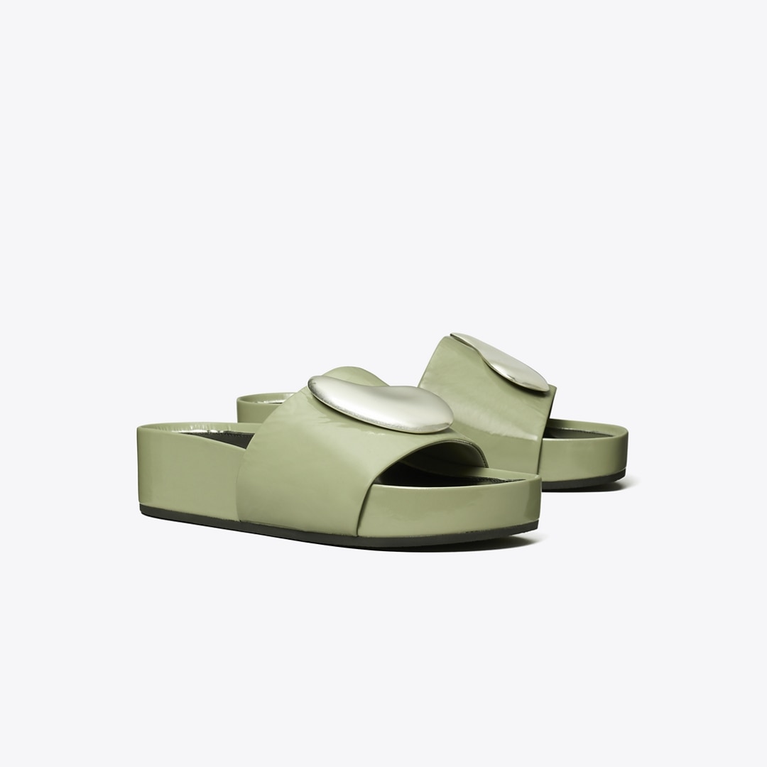 Tory Burch Patos Platform Slide In Green