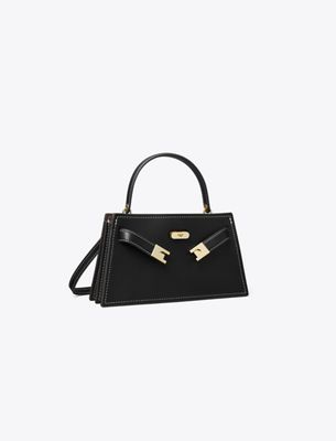 Tory Burch Mini Lee Radziwill Top-handle Bag In Black