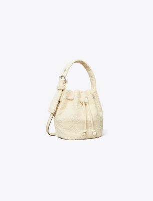 Tory Burch Damen T Monogram Terry Mini Bucket Bag In White
