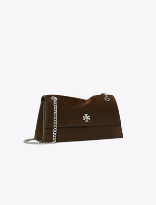 Tory Burch Kira Turnlock Suede Shoulder Bag In Brown