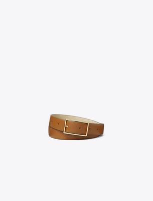 Tory Burch 1.5" Gigi Belt In Brown