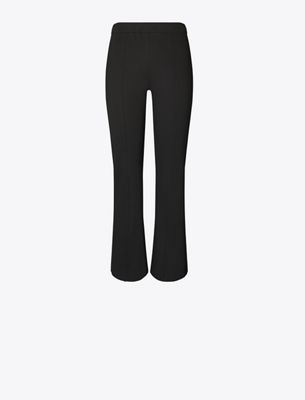 Tory Burch Flared Cropped Compression Trousers In Black