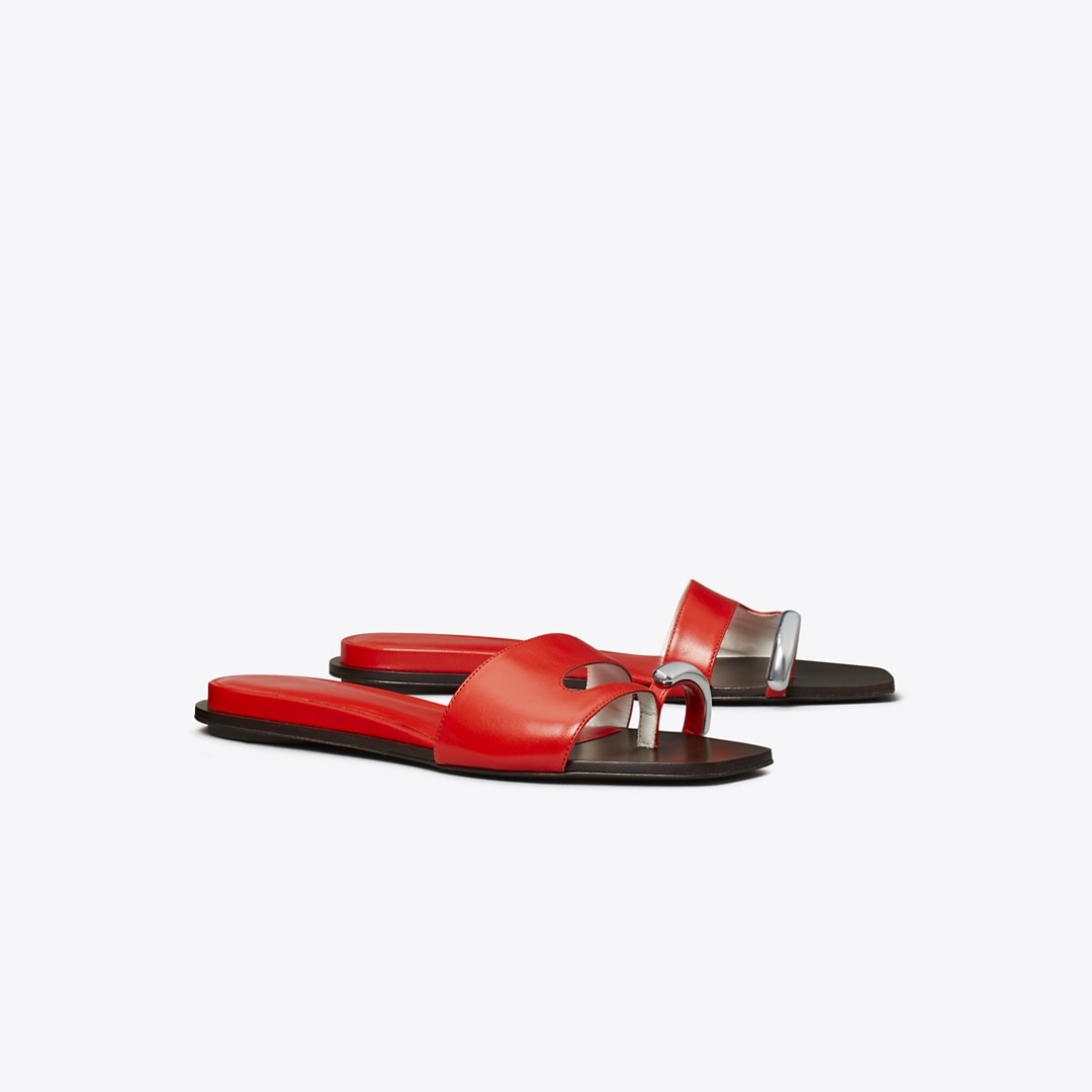 Tory Burch Pierced Slide In Red