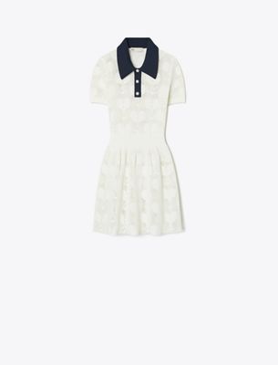 Tory Sport Tory Burch Racquet Mesh Dress In White
