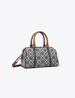Tory Burch T Monogram Petite Barrel Bag In Blue