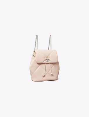 Tory Burch Small Kira Diamond Quilted Leather Backpack In Pink