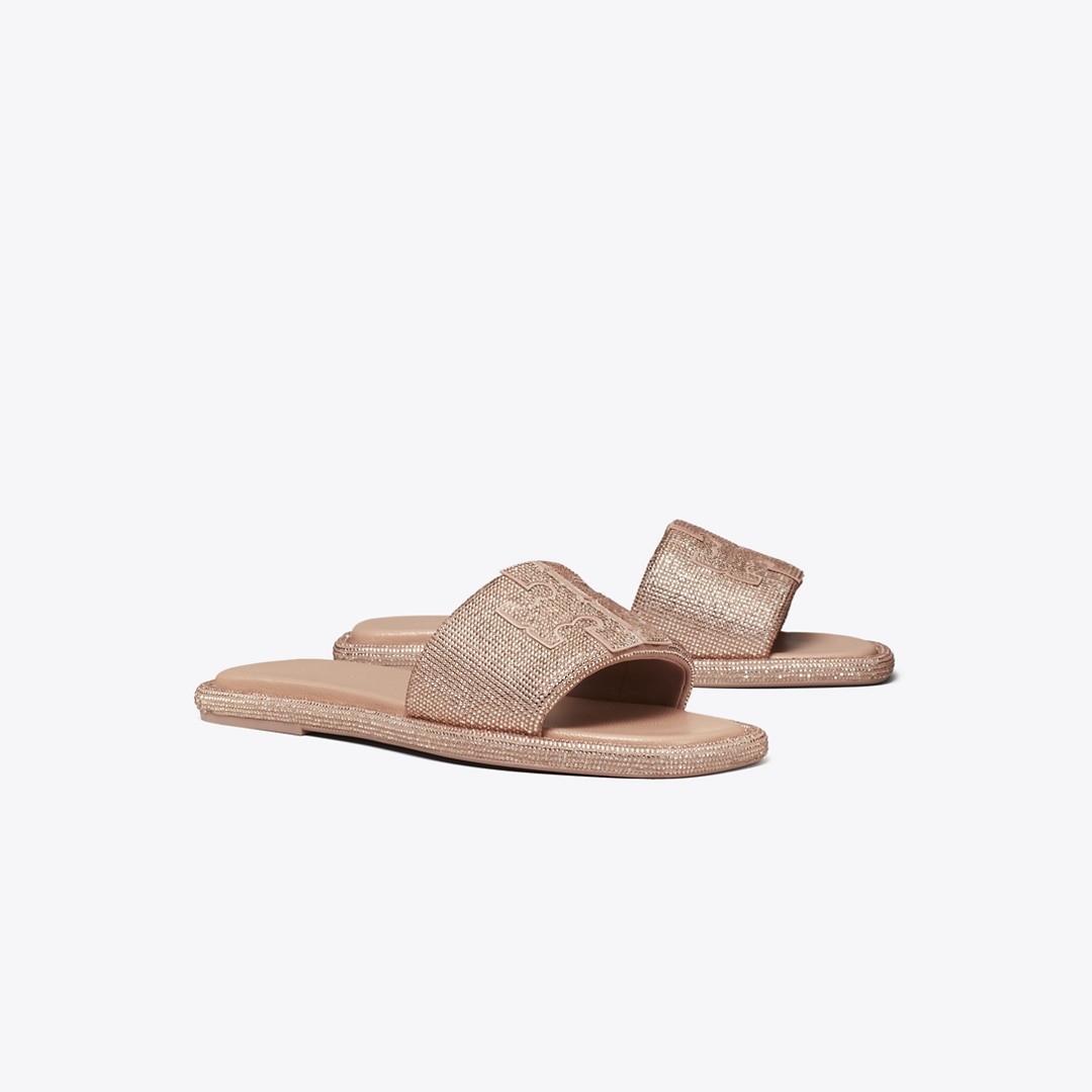 Tory Burch Pavé Double T Burch Slide