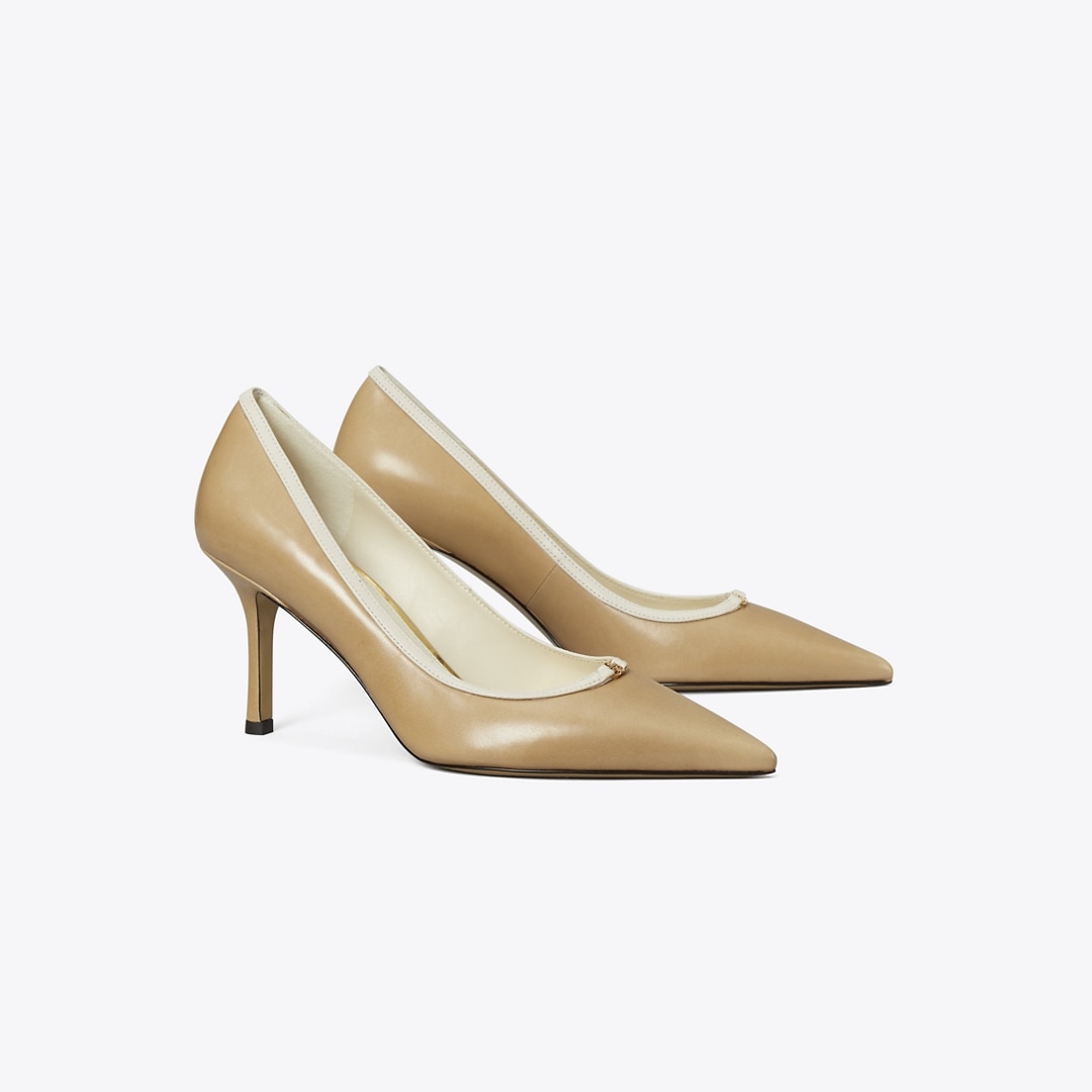 Tory Burch Double T Buckle Pump In Brown