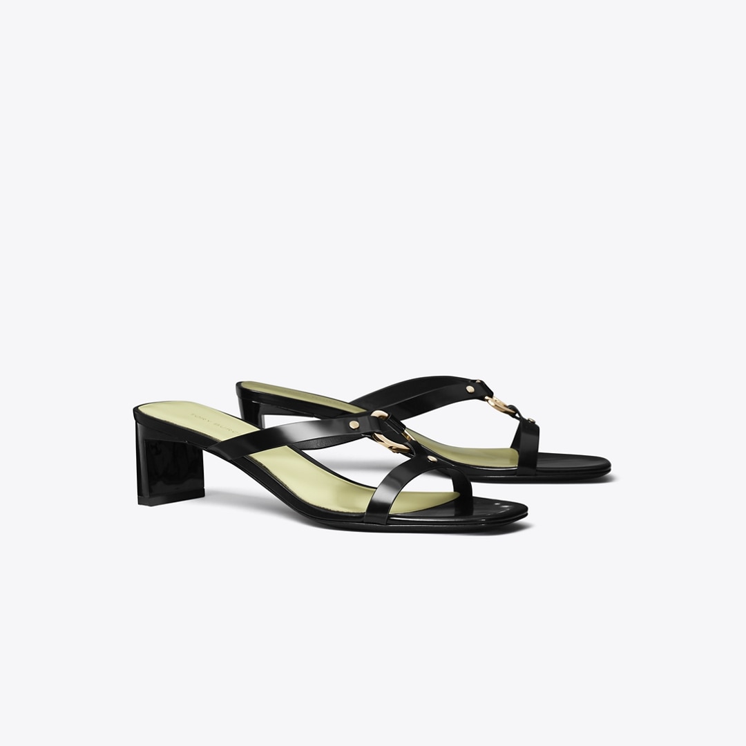 Tory Burch Ring Heeled Sandal In Black
