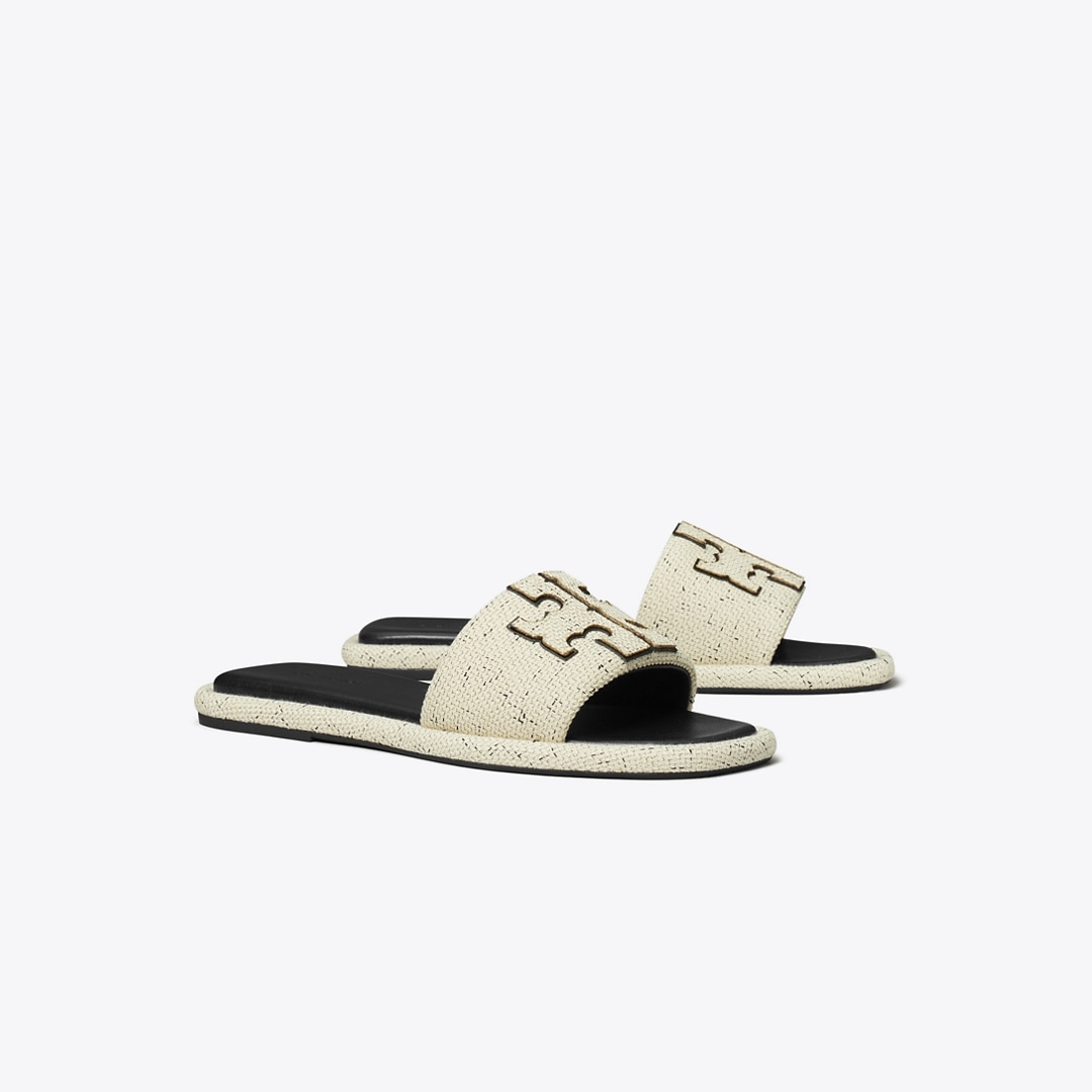 Tory Burch Double T Sport Slide Sandal In White