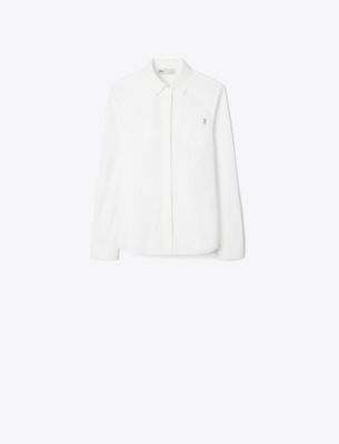 Tory Burch Cotton Poplin Shirt In White