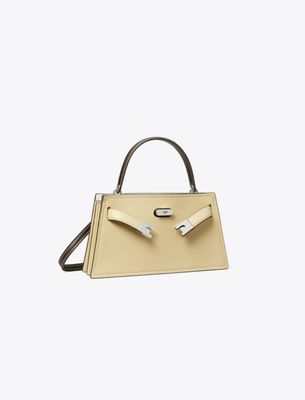 Tory Burch Mini Lee Radziwill Top-handle Bag In Brown