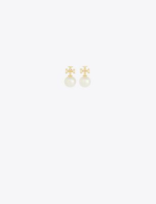 Tory Burch Pearl Stud Earrings In Gold