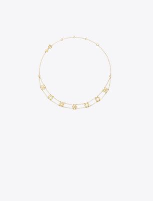 Tory Burch Kira Clover Choker Necklace In Gold
