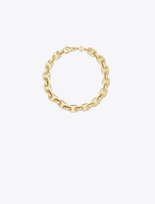Tory Burch Delicate Gemini Link Bracelet In Brown