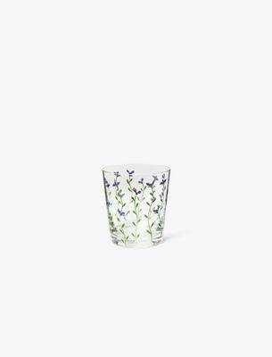 Tory Burch Jolie Fleur Double Old Fashioned Glass, Set Of 4 In Purple