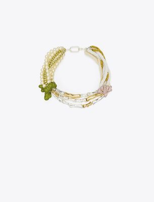 Tory Burch Coral Necklace In Gold