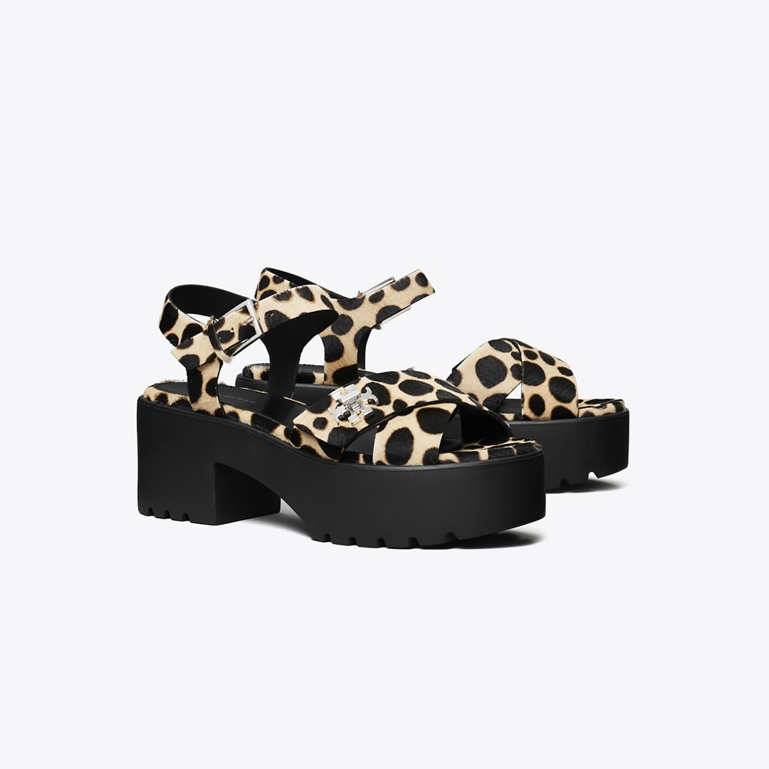 Tory Burch Turnlock Platform Heeled Lug Sandal