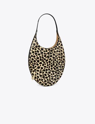 Tory Burch Pierced Calf Hair Handbag In Multi