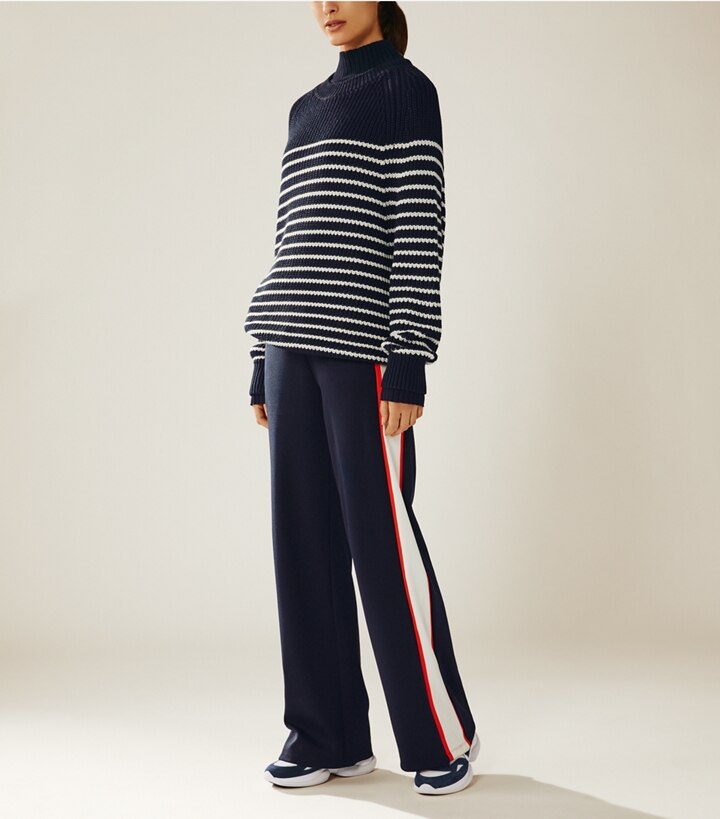 tory burch wide leg track pants