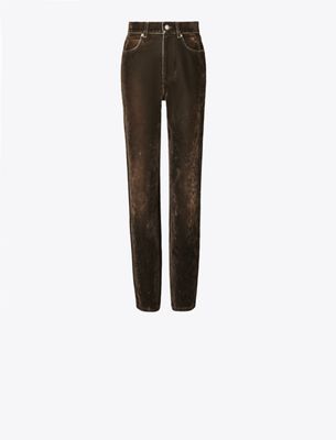Tory Burch Straight-leg Jean In Brown