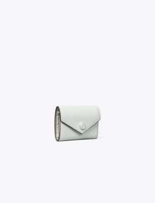 Tory Burch Small Pebble Envelope Wallet In Silver