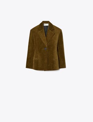 Tory Burch Corduroy Blazer In Green