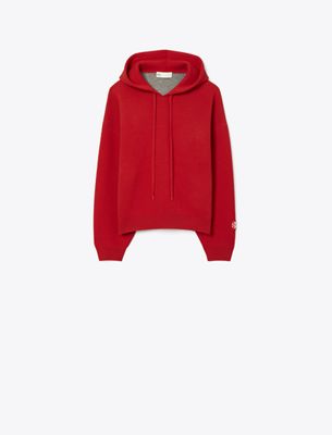 Tory Burch Wool Hoodie In Red