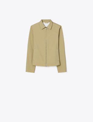 Tory Burch Embroidered Nylon Golf Jacket In Neutral