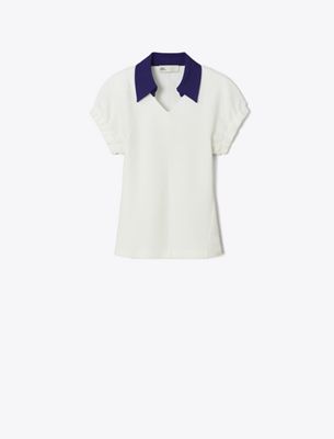 Tory Burch Cotton And Silk Polo In White
