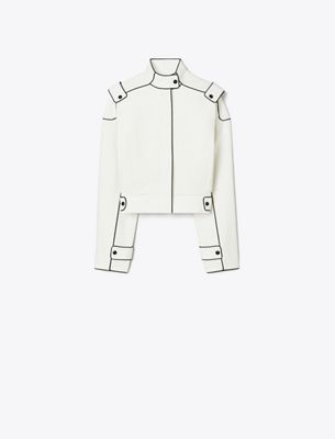 Tory Burch Cotton Bombér Jacket In White
