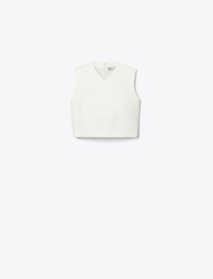 Tory Burch Cropped Cotton Top In White
