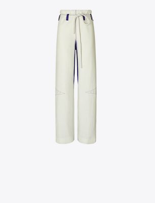 Tory Burch Wide-leg Cotton Pants In White