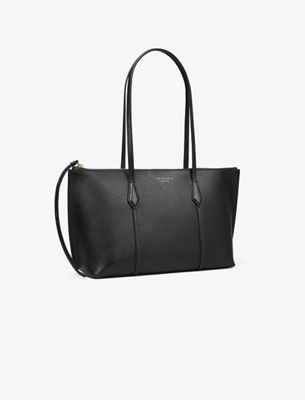 Tory Burch Small Perry Zip Tote In Black