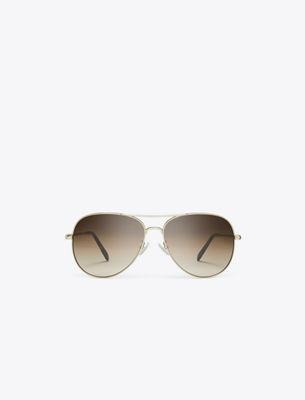 Tory Burch Eleanor Pilot Sunglasses In Brown