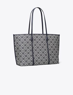 Tory Burch T Monogram Perry Tote In Blue