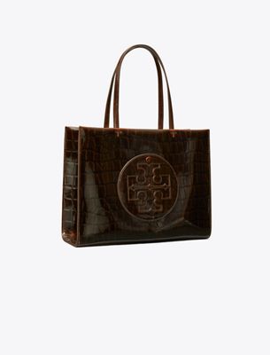 Tory Burch Small Ella Croc-embossed Tote In Brown