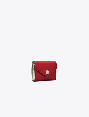 Tory Burch Small Leather Envelope Wallet In Red