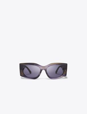 Tory Burch Kira Rectangle Sunglasses In Purple
