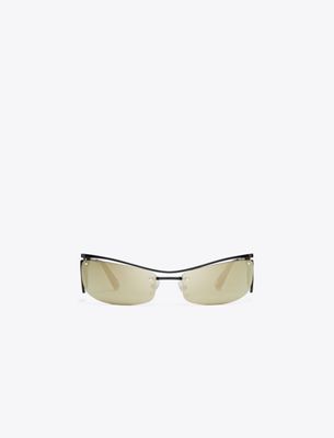Tory Burch Double-lens Runway Sunglasses In Brown