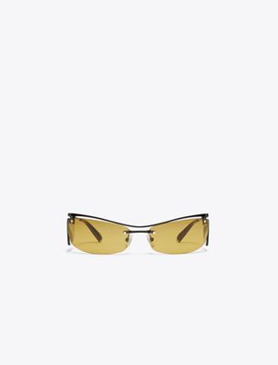 Tory Burch Double-lens Runway Sunglasses In Brown
