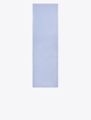 Tory Burch T Monogram Jacquard Oblong Scarf In Blue