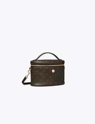 Tory Burch T Monogram Coated Canvas Soft Vanity Case In Brown