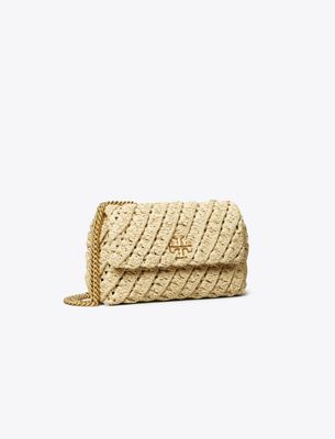 Tory Burch Small Kira Woven Shoulder Bag In Brown