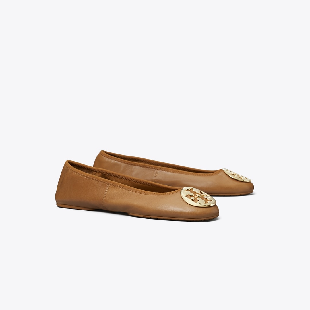 Tory Burch Reva Travel Ballet In Brown