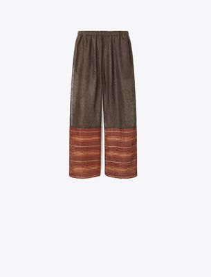 Tory Burch Linen Beach Pant In Brown